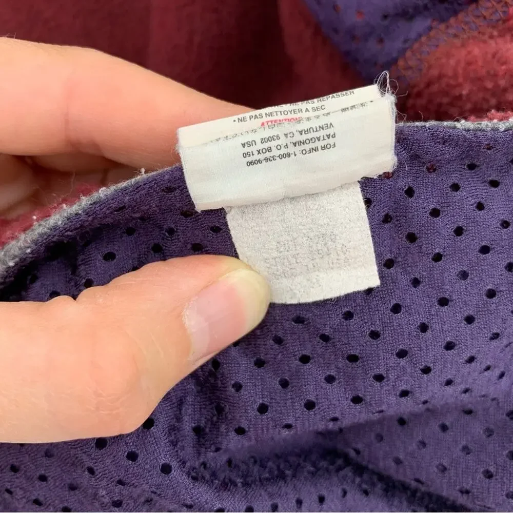 VTG PATAGONIA Full Zip Fleece Jacket Burgundy Red M